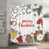 TU Weihnachtsdusche Vorhang Festliche Feiertagsdeko Frohe Weihnachten Badezimmer Vorhänge Wasserdicht Weihnachten Muster Heimdeko Feiertag G