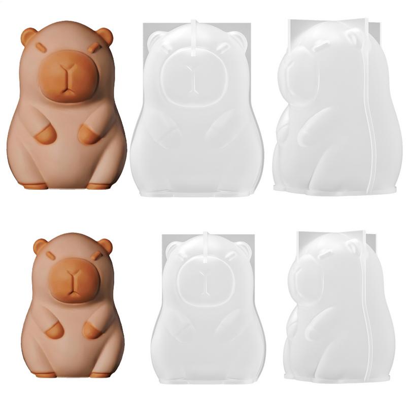 3D Capybara Silicone Mold Flexible Reusable Non-Stick Lovely Animal Moulds for Ice Cream Cake Ice Block Figurine Casting Making
