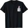 Easter Ghost Bunny Pocket Funny Egg Graphic Tee Soft Cotton Casual T-Shirt for Men Women