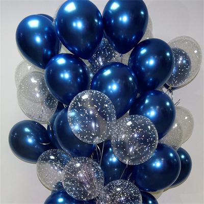 20Pcs/Pack Ink Blue Metal Sky Star Latex Balloon Set Birthday Theme Party Decoration Wedding