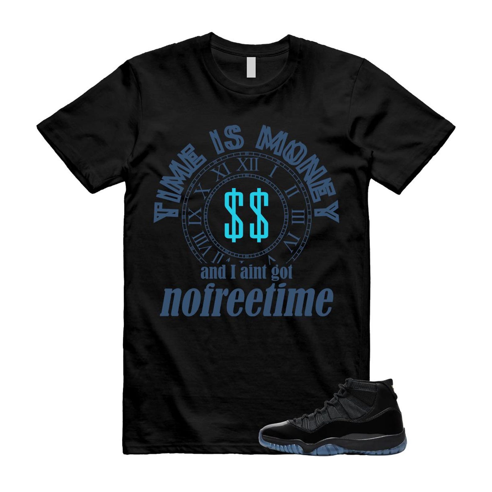 11 Gamma Blue Black T Shirt Match FREE TIME S