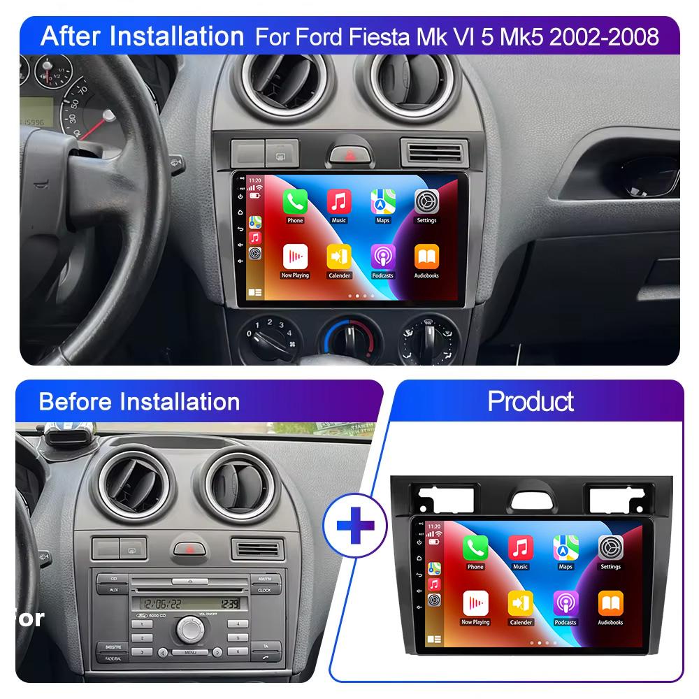 Android Car Radio For Ford Fiesta Mk VI 5 Mk5 2002 - 2008 Multimedia GPS Navigation Player Stereo Carplay 2 Din DVD Carplay