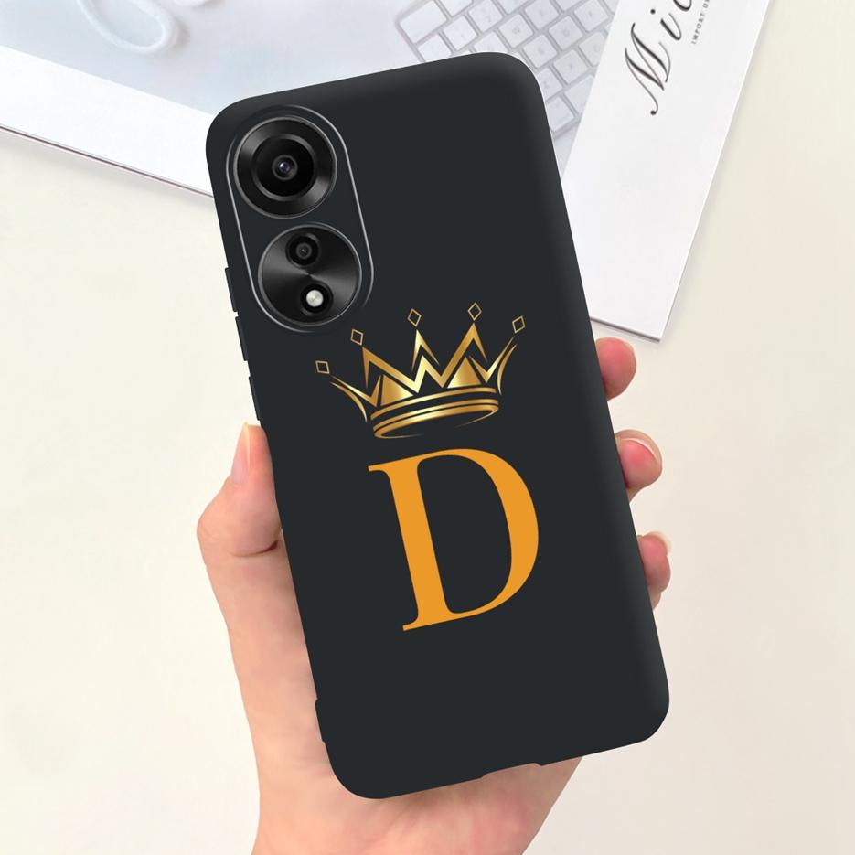 For Oppo A78 4G Case CPH2565 Cute Crown Letters Back Cover 6.43'' Shockproof Phone Case For Oppo A78 A 78 OppoA78 4G Soft Fundas
