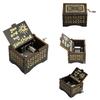 Wooden Music Box Exquisite Home Decoration Black Saving Space Musical Trinket Box