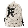 Fashion Corduroy Bow Schoolbag Large Capacity Ins Style Versatile Backpack Bow Print Students Backpack Student