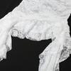 Off Shoulder Jellyfish Mesh Tube Top Irregular Hem Women Chic Tops Fashion Lace Ruffle Vest  Party