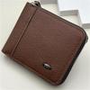 Men Zipper Wallet Bifold PU Leather Large Capacity Wallet Card Holder Coin Pocket Cash Slot Short Wallet for Men