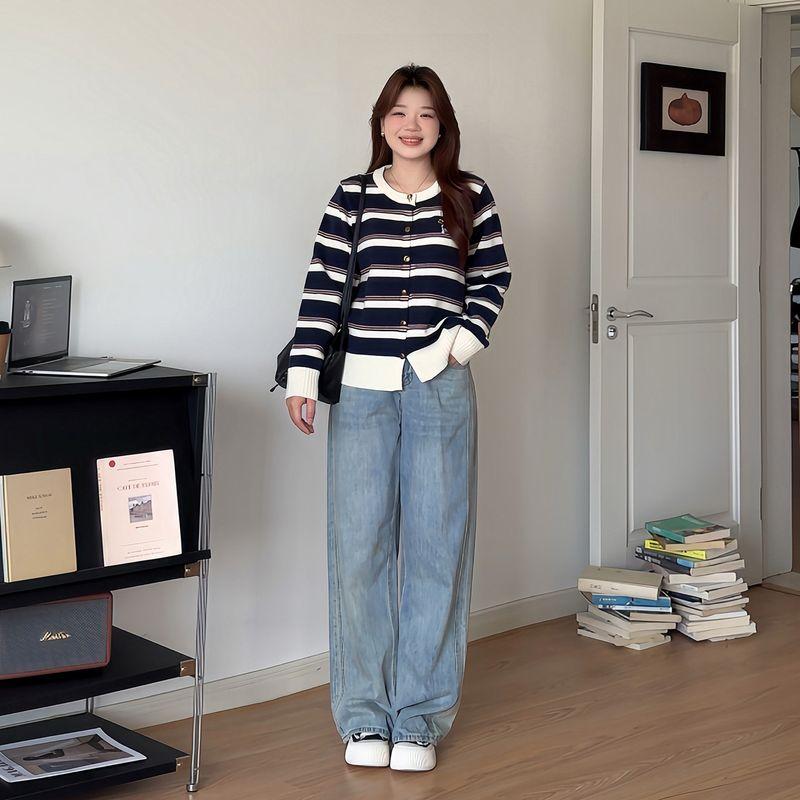 

Slightly Chubby Meow Meow Pear-Shaped Body Flattering Pants Plus Size Fat mm Slimming High-Waisted Super Nice-Looking Jeans 5393 Light Blue 3XL