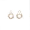 Vintage Circle Pearl Earrings for Women Unique Sunflower Design Retro Dangle Earrings
