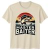 Master Baiter Funny Fishing Largemouth Bass Retro Graphic T-Shirt
