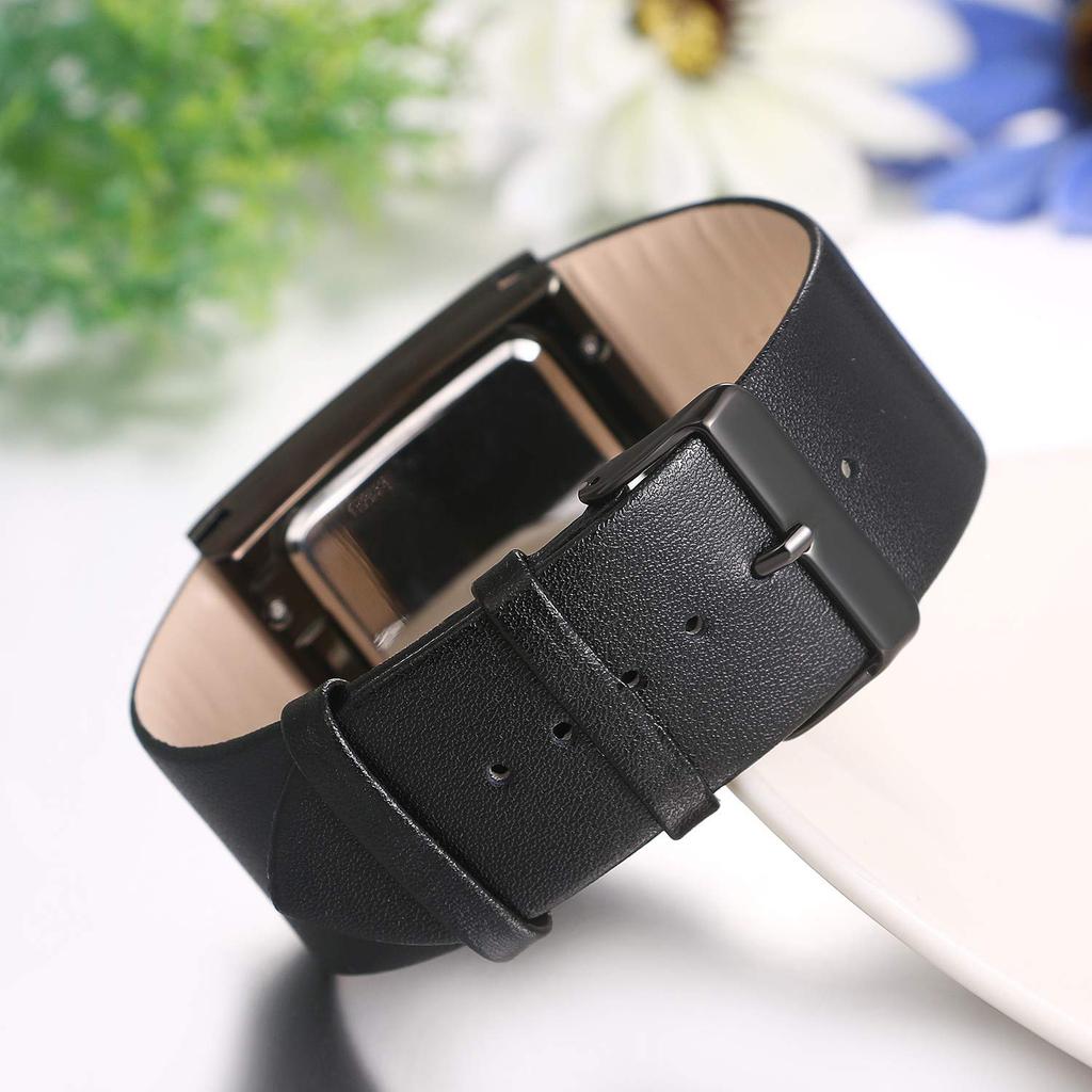 JewelryWe Ceas Impermeabil Popular Curea din piele Ceas analog cu bratara Business Casual Aniversare Aniversare Cadou de Ziua de Craciun Negru Barbati
