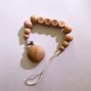 DIY Baby Personalized Name Leaf Pacifier Clips Holder Chain Teething Toys Gifts Wooden Ring Anti-drop Chains Babies