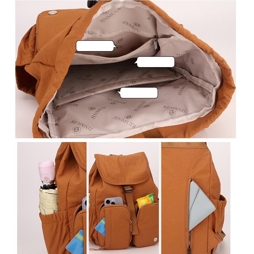 Waterproof Nylon Lightweight Multi-pocket Backpack for Women MR9903