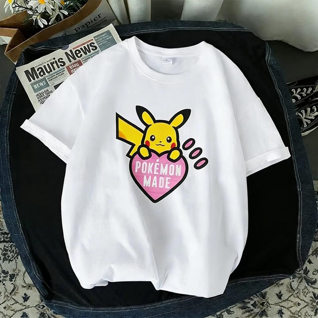 Oversized Pokemon Graphic T Shirt Man Kids 2026 Summer Y2k Short Sleeve Tee Tops Streetwear Casual Parentchild Clothing Unisex
