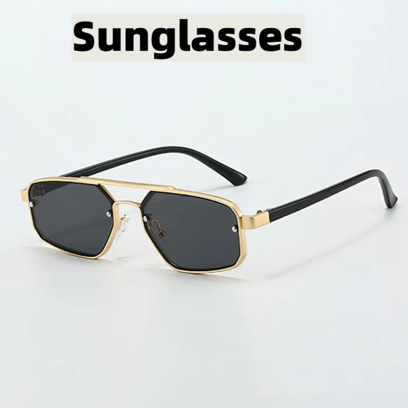 Women Trendy Luxury Steampunk Sunglasses Fashion Metal Double-Bridge High-End Large-Frame Shades Eyewear Classic Driving Shades