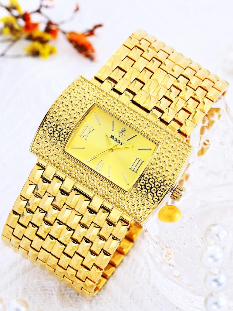 Yalalusi Women's Rhinestone Quartz Wristwatch - Eco-Friendly IPG Electroplated Fashion Watch