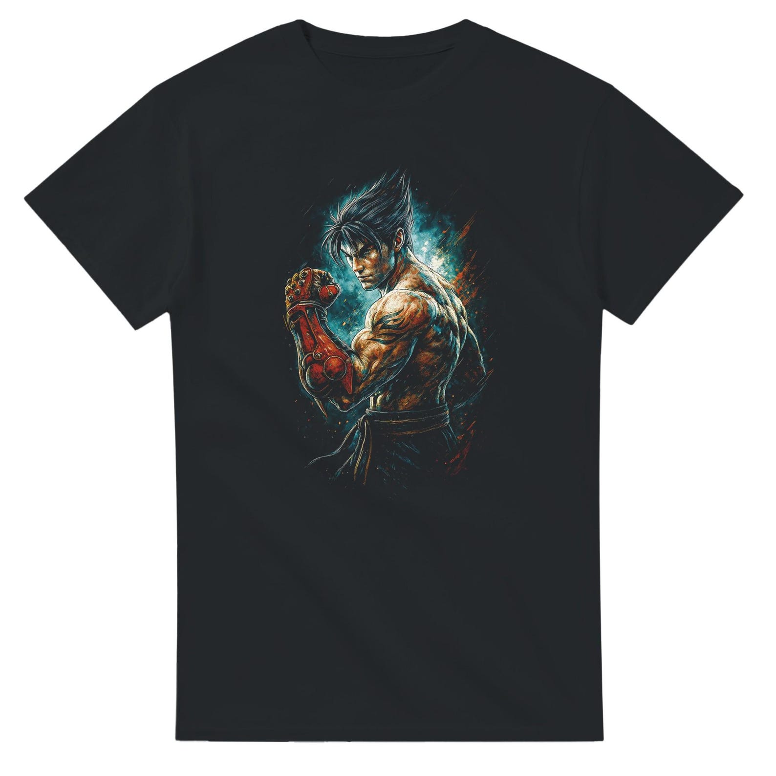 Jin Kazama Halftone Heavyweight Unisex Crewneck T shirt | Gildan® 5000 M