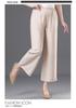 Elastic Waist Summer Pants for Middle-Aged & Elderly Women - Loose, Straight, Nine-Point Casual Style