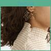 Alloy Face Trendy Earrings Fashionable Geometric Design Street Jewelry Style