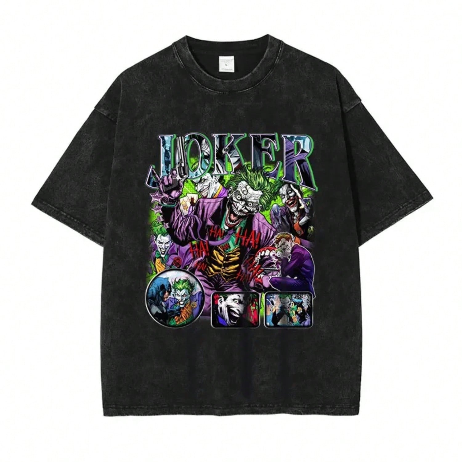 Joker T Shirt Hip Hop Vintage Washed Movie Old School Tops Tees Oversized T-Shirt Short Sleeve Sweatshirts Man 100% Cotton1.Jpg|Joker T Shirt Hip Hop S