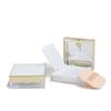 8g Square Loose Powder Box with Gold Trim, Flip Top Elastic Mesh Sifter, Refillable Empty Compact