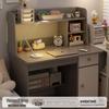 Multifunctional Student Desk with Bookshelf for Homework and Study in Bedroom or Dorm