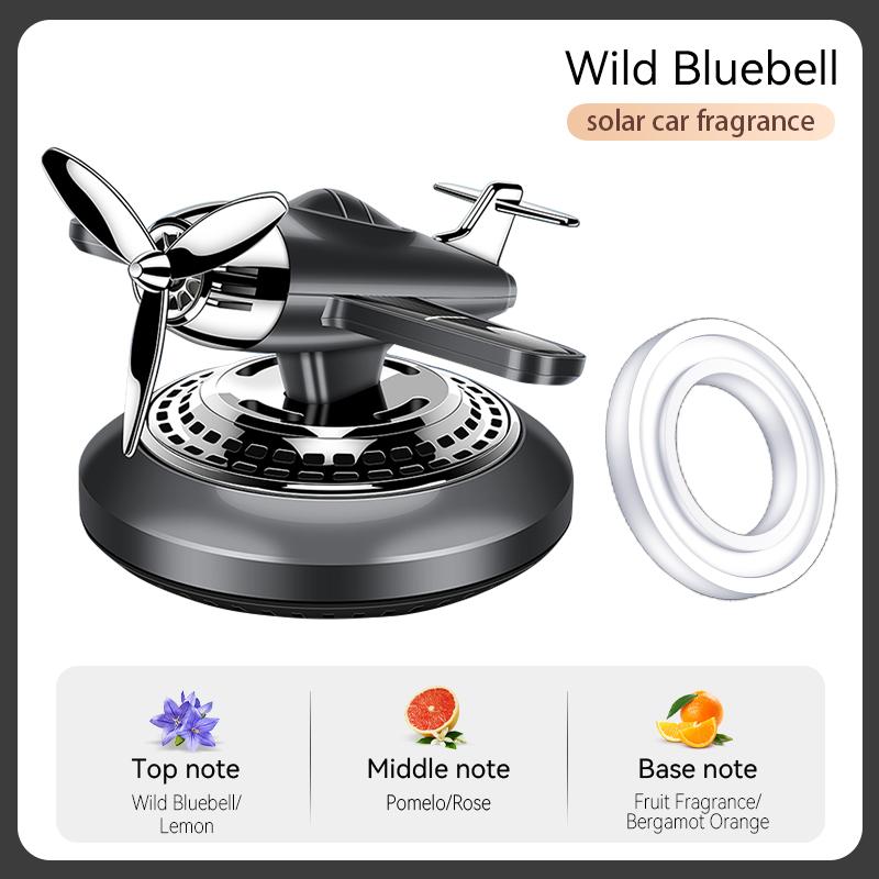 Rotating Solar Energy Powered Fighter Car Air Freshener Dashboard Decoration Accessories Perfume Airplane Fragrance Diffuser Men