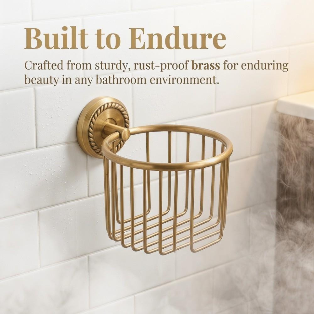 Copper Toilet Paper Rack Antique Brass Tissue Dispenser Bathroom Restroom Toilet