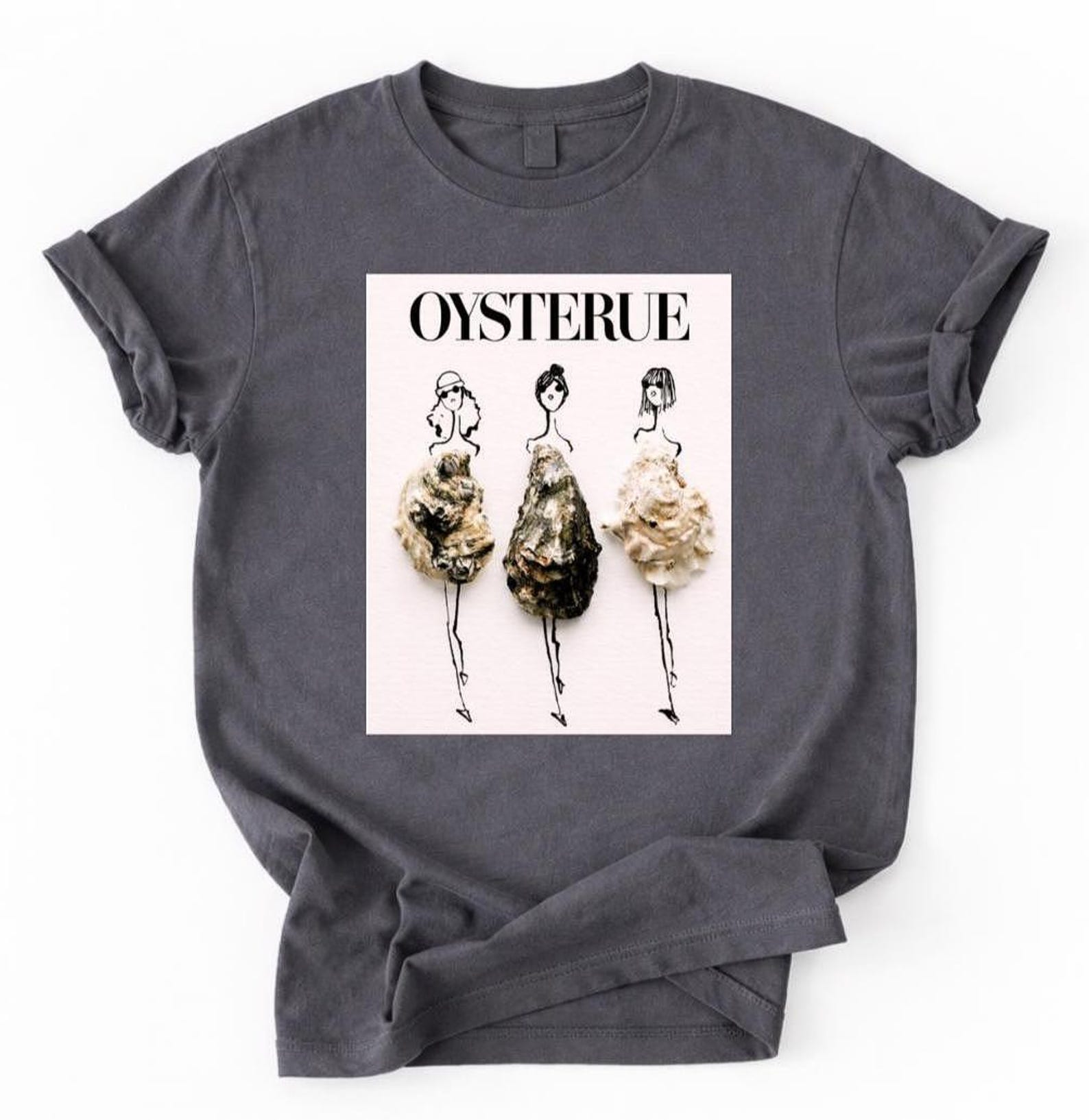 Oysterue Oyster Shirt, Vogue Parody Oyster Tee, Oyster T-Shirt, Seafood Shirt, Funny Oyster Shirt L