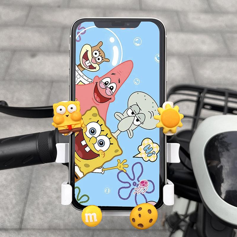 Cute Cartoon Shockproof Phone Holder for Bikes and Electric Vehicles - Ideal for Navigation and Delivery Riders