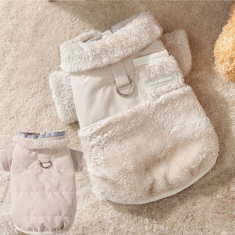 

Cat clothes are thickened to keep warm, autumn and winter macaron color double-sided simple cotton-padded clothes, medium and smalldog petdog clothing M (recommended weight 5-4 kg)