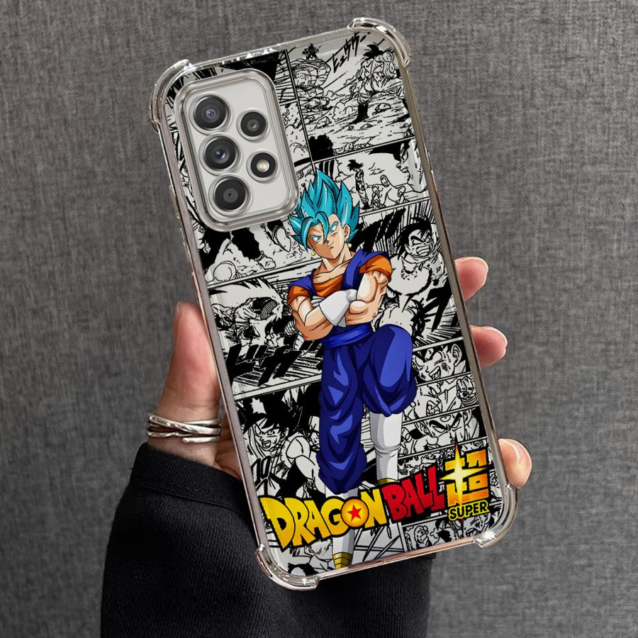 Průhledný kryt pro Samsung Galaxy A16 A35 A36 A52 A17 A24 A33 A15 A13 A21s A26 A25 Roztomilý kreslený anime Saiyan Goku