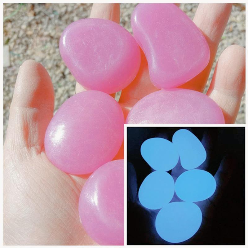4.5cm Luminous Plastic Garden/Aquarium Pebble, 15g Fluorescent Stone for Paving & Landscaping