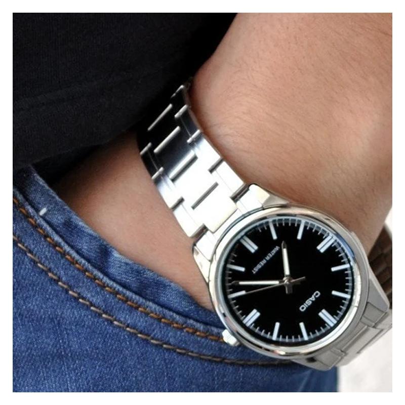 Casio STANDARD series is simple and fashionable, quartz movement, stainless steel strap, Japanese and Korean watch, men's watch, MTP-V005D-1B22021