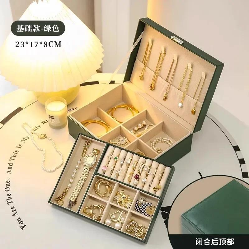 Three-layer Jewelry Storage Box for High-end Exquisite Necklaces, Earrings,Gold Jewelry and Hand Accessories with Large Capacity