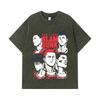 275 GSM Washed T-shirts 100% Cotton Slam Dunk V6 Print Unisex Heavy Cotton T Shirt
