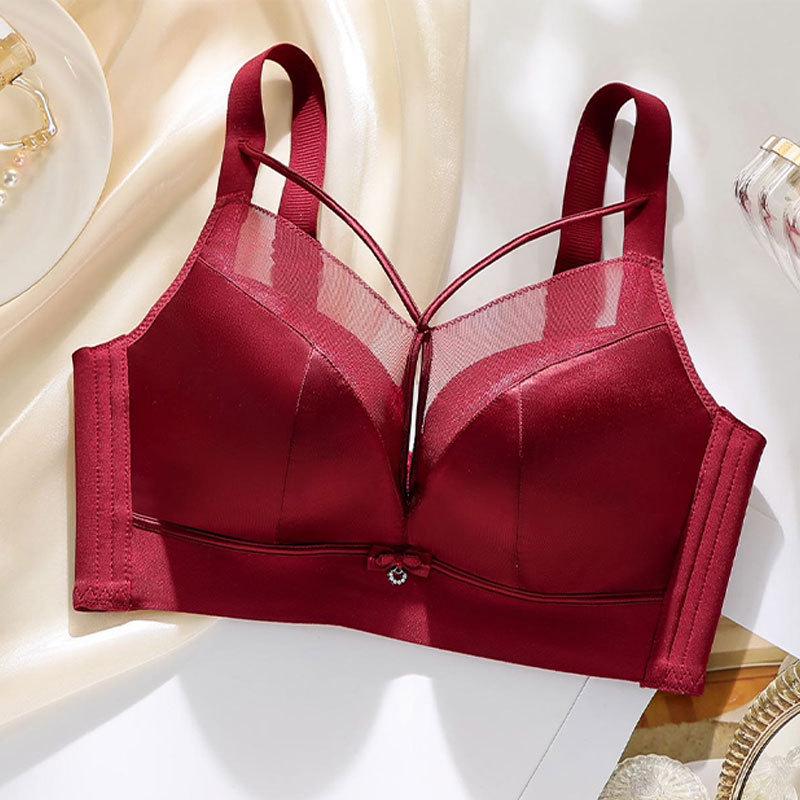 Original Luminous Satin Uplift Bra: Wire-Free, Adjustable, Side Support, Beautiful Shaping