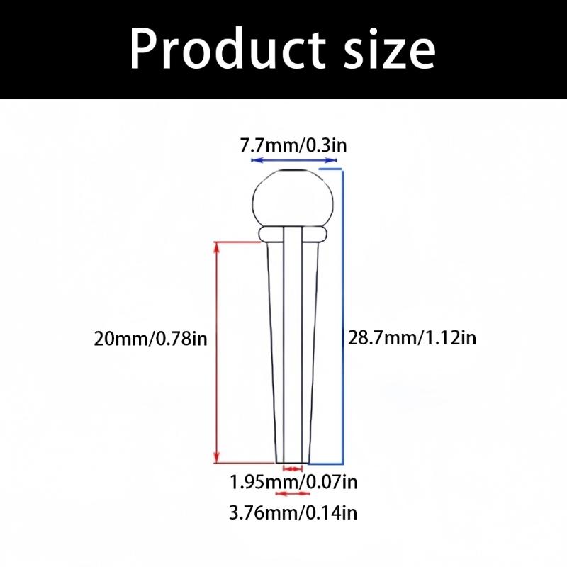 6Pcs Acoustic Guitar Bridge Pins Replacement String Pegs Guitar String Studs for Acoustics Folk Guitar Ukuleles Enduring