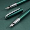 HongDian 525 Green Metal Fountain Pen, Extra Fine Nib Classic Pen, Includes Metal Pen Case and Refillable Converter