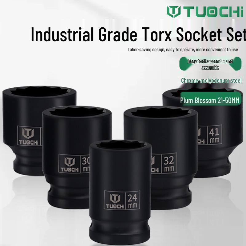 3/4" Heavy Duty 20-Piece Impact Socket Set - Hex12-Point Torx Wrench