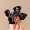 Black Elf Ear Bow Hair Claw Clip - Princess Style Hair Accessory