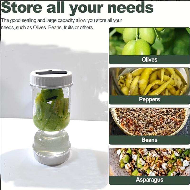 

Портативная банка для солений с вилкой - Контейнер для хранения с разделением сухого и влажного для использования на кухне