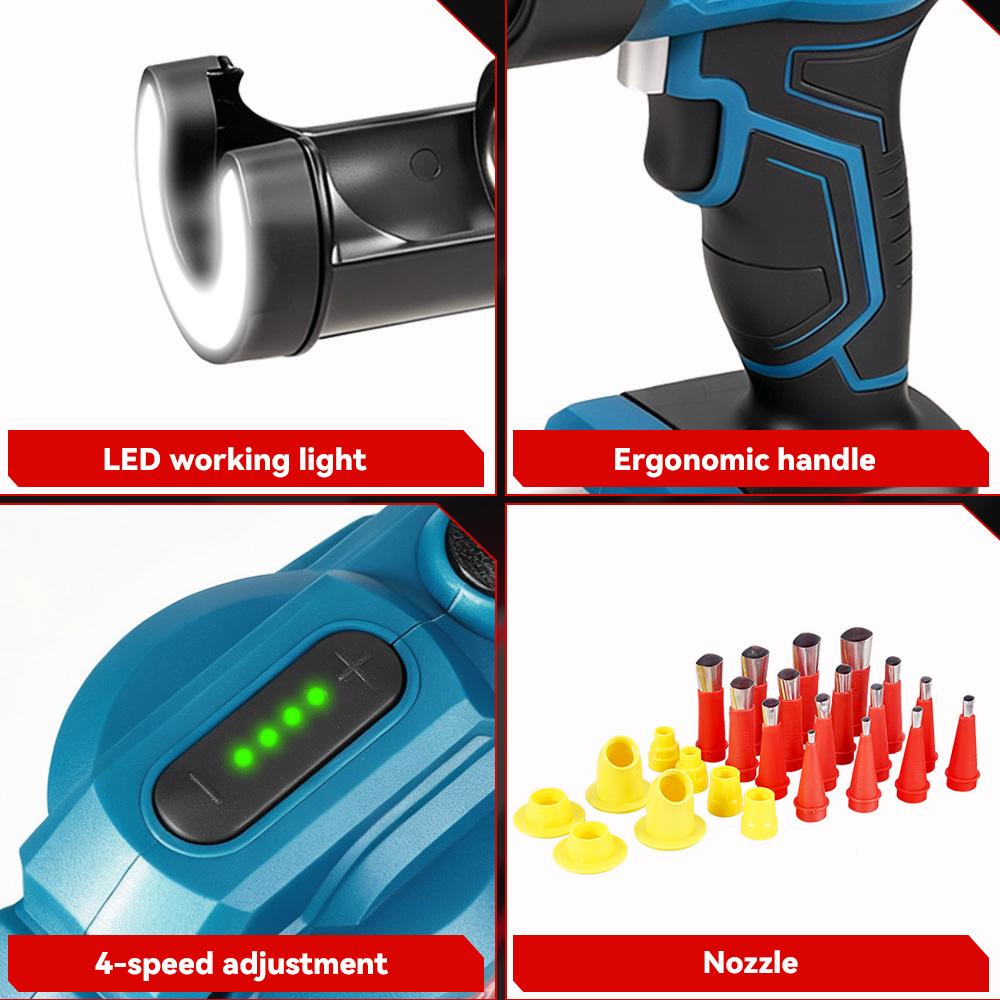 ONEVAN 4Speed Electric Caulking Gun Cordless Glue Gun Glass Hard Rubber Sealant Gun Power Tool For Makita 18v Battery Pin