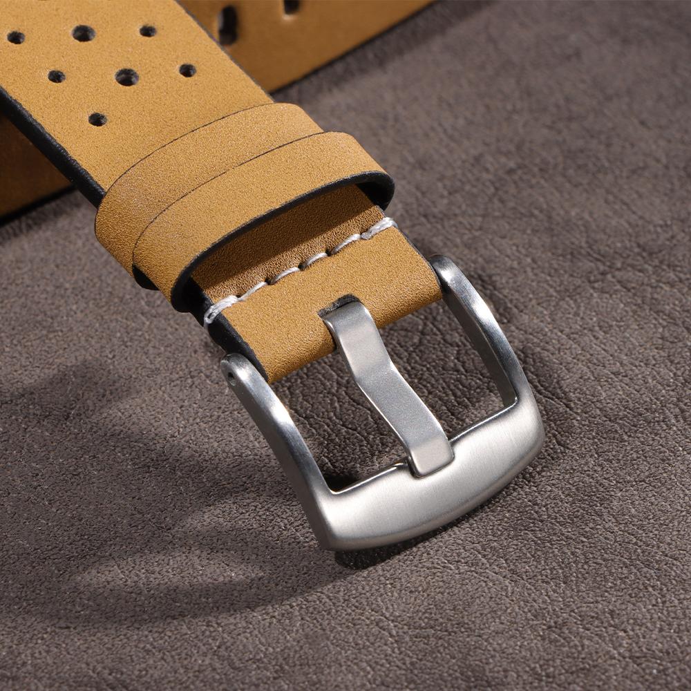 20mm 22mm Quick Release Leather Watch Band Breathable Perforated Strap for Men Women for Huawei Watch Fit 3 Straps with Pins