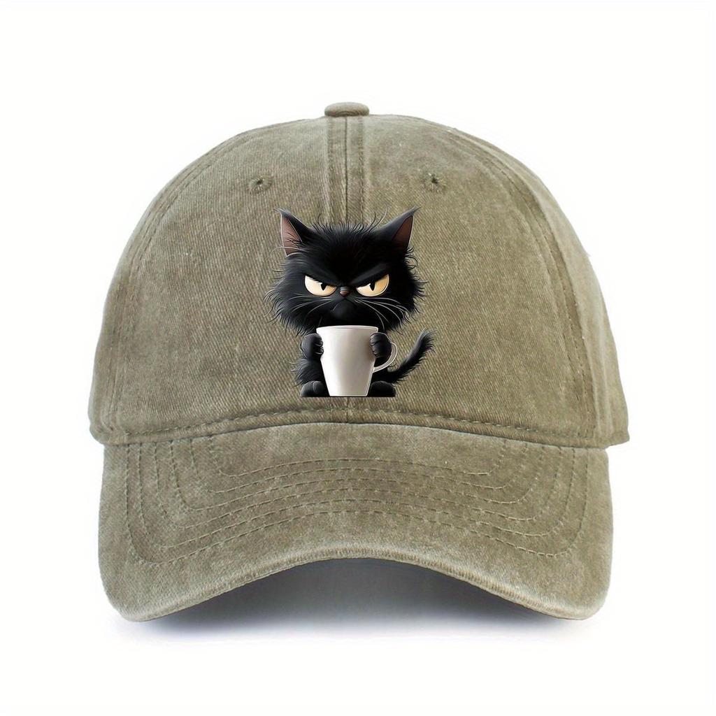 Cute Cat Printed Baseball Cap Is a Must-have for Daily Leisure, Outdoor Travel, and Sun Shading