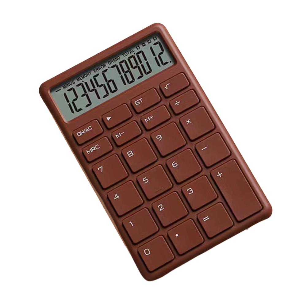 Chocolate-Shaped Solid Color Portable Calculator Financial Accounting Calculator Student Office Stationery Supplies