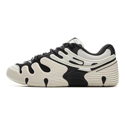 Li Ning Synthetikleder TPU Low-Top Skate Schuhe Unisex Sneaker Weiß Schwarz AEPV003-3