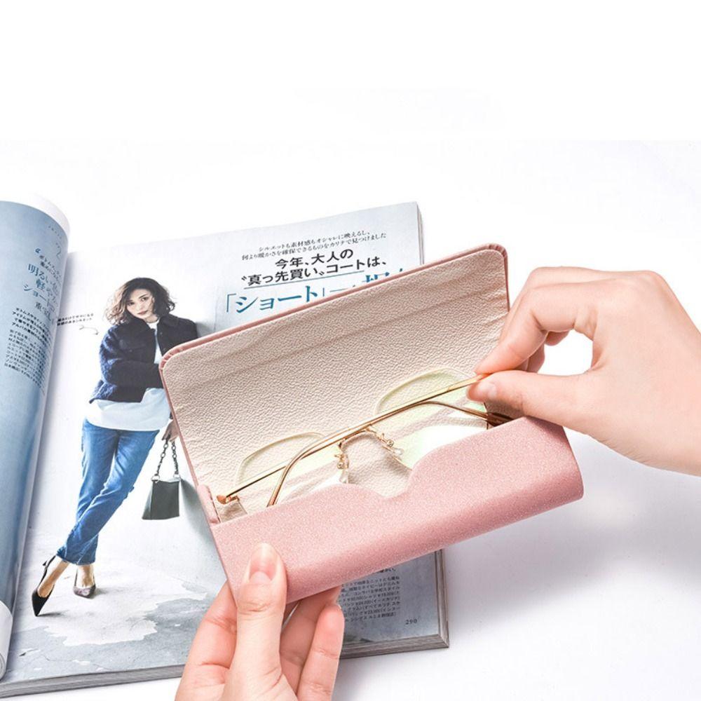 Anti-fall Pressure PU Leather Glasses Box Reading Glasses Eyewear Protector Case  Female