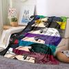 1Pc Colorful Anime Characters Flannel Blanket, Soft And Comfortable, Casual Warm, Camping Travel, Christmas, Halloween Xmas Gift S1697