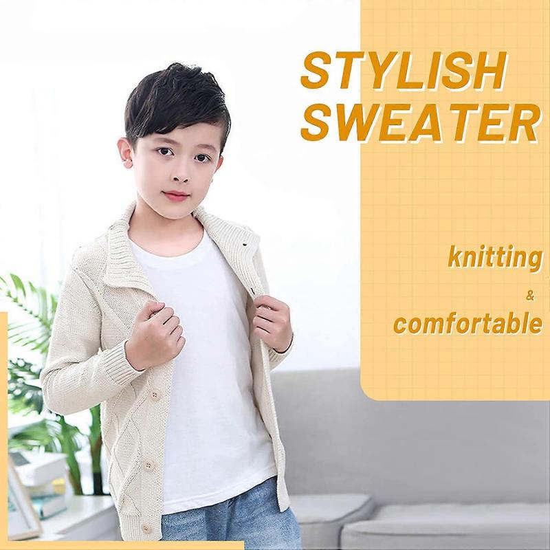 Baby Strickpullover Mädchen Weiche Outfits Kleinkind Strickpullover Junge Winter Strickjacke Kind Langarm für Säugling, Größe:S